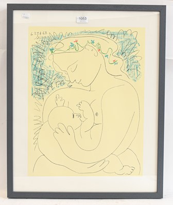 Lot 392 - After Pablo Picasso, Mother and child, print...