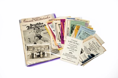 Lot 3004 - Wrestling Related A Interesting Selection Of Wartime & Pre-War Programmes