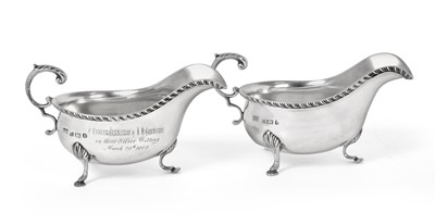 Lot 2133 - A Pair of Edward VII Silver Sauceboats, by...