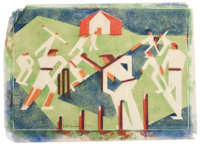 Lot 1013 - Edith Lawrence (1890-1973) ''Cricket'' Signed,...
