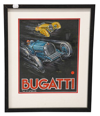 Lot 212 - Phil May (b.1925) "Bugatti Type 57 & Type 45"...