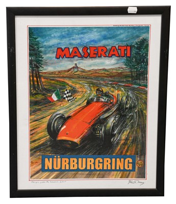 Lot 139 - Phil May (b.1925) "Fangio with the Maserati...