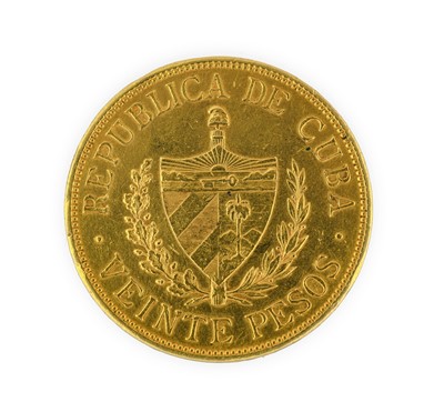 Lot 27 - Cuba, Gold 20 Pesos 1915, obv. portrait of...
