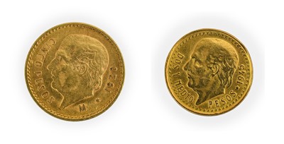 Lot 30 - Mexico, Gold 5 Pesos 1920, 4.18g GFine/VF &...