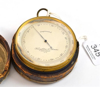 Lot 345 - Pocket barometer by Troughton & Simms 873, in case