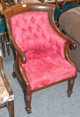 Lot 499 - A William IV mahogany upholstered armchair,...