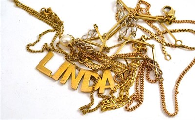 Lot 351 - Assorted gold chains