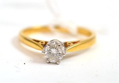 Lot 357 - An 18ct gold diamond solitaire, a round brilliant cut diamond estimated diamond weight 0.33...