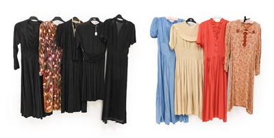 Lot 2037 - Assorted Circa 1920/50s Ladies' Dresses and...