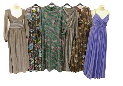 Lot 2092 - Circa 1970s Metallic Evening Dresses and...