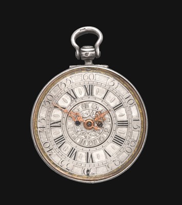 Lot 2164 - A Silver Alarm Verge Pocket Watch, signed...