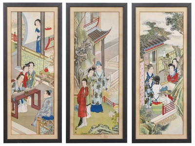 Lot 426 - Three early 20th-century Chinese coloured...
