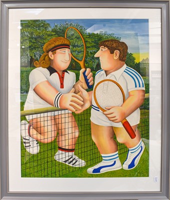 Lot 1080 - Beryl Cook OBE (1926-2008) Tennis, signed...