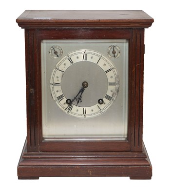 Lot 261 - A mahogany mantel clock striking on two gongs;...