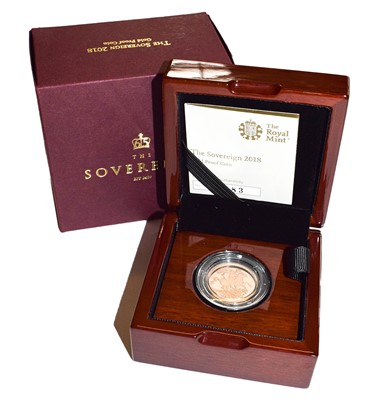 Lot 109 - The Royal Mint, gold proof sovereign, 2018,...