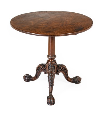 Lot 1255 - A George II-Style Carved Mahogany Tripod Table,...