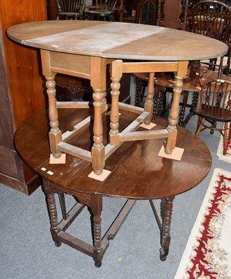 Lot 1197 - Two oak gateleg dining tables (2)