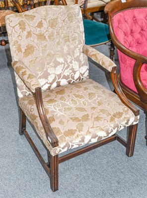 Lot 500 - A mahogany framed Gainsborough style armchair