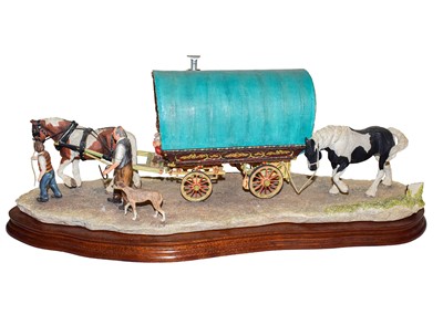 Lot 7 - Border Fine Arts 'Arriving at Appleby Fair' (Bow Top Wagon and Family)