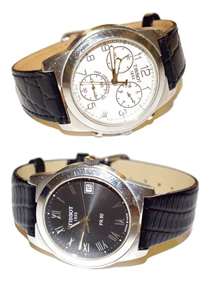 Lot 168 - A chronograph Tissot wristwatch and a calendar...
