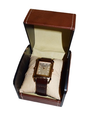 Lot 133 - A plated rectangular reverso gent's wristwatch,...