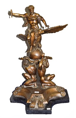 Lot 334 - A large 20th century bronze statue in the...