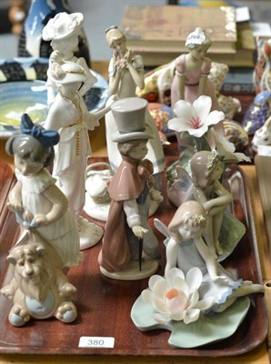 Lot 380 - A tray including Lladro, Nao etc