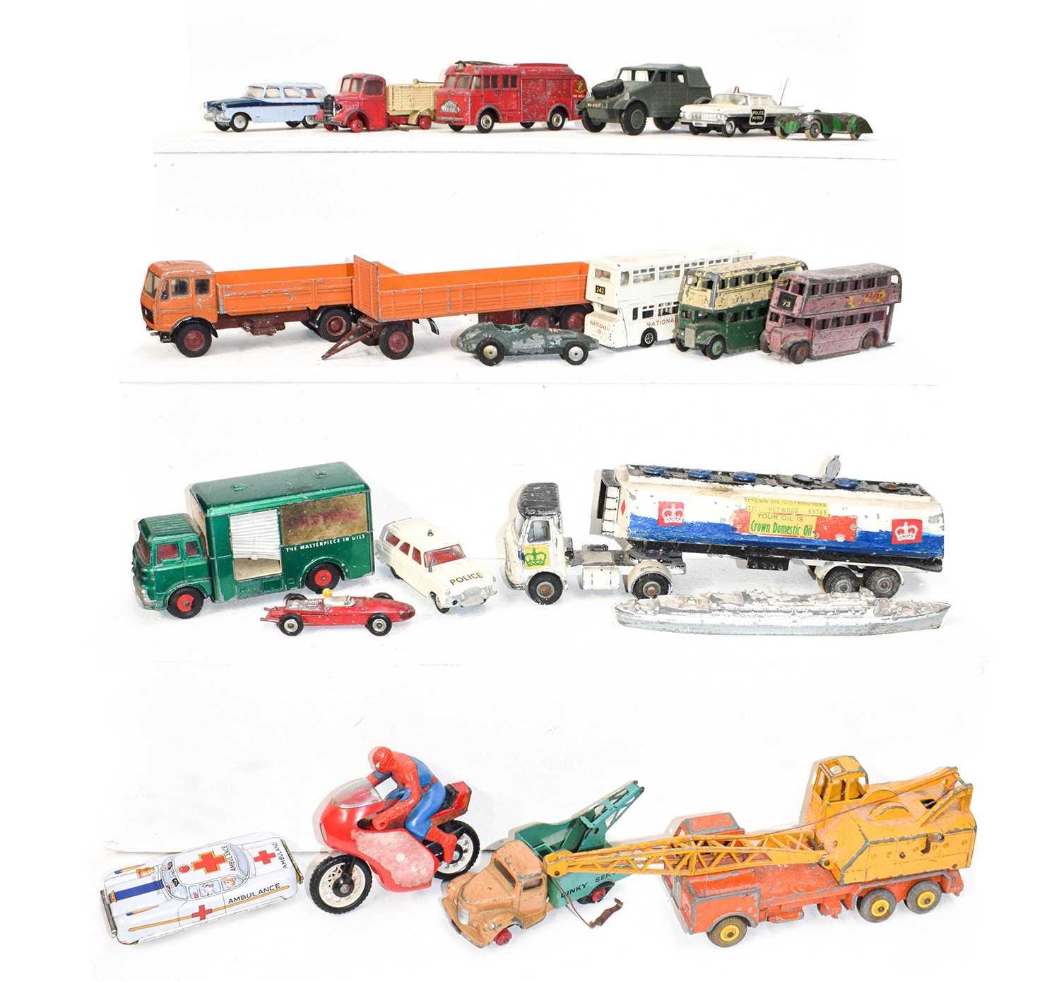 Lot 69 - A small quantity of playworn Dinky cars and...
