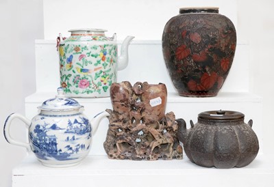 Lot 281 - A Cantonese wine pot 19th century (a.f.), a...