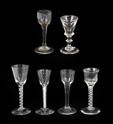 Lot 596 - A Wine Glass, mid 18th century, the hammered...
