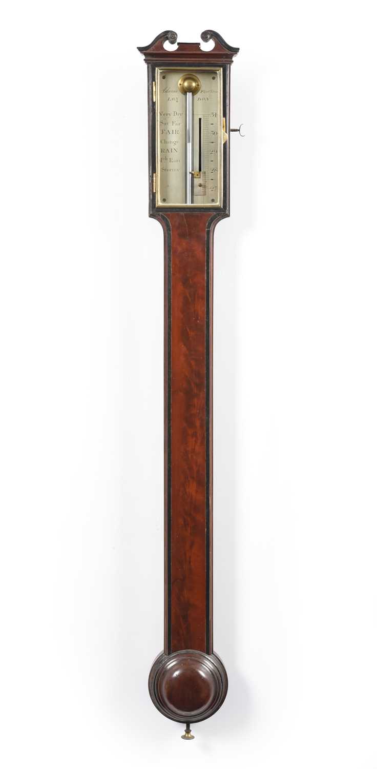 Lot 176 - A Mahogany Stick Barometer, signed Adams,...