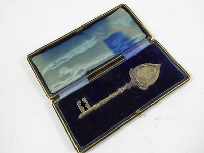 Lot 2074 - Three Victorian, Edward VII or George V Silver or Silver-Gilt Presentation-Keys