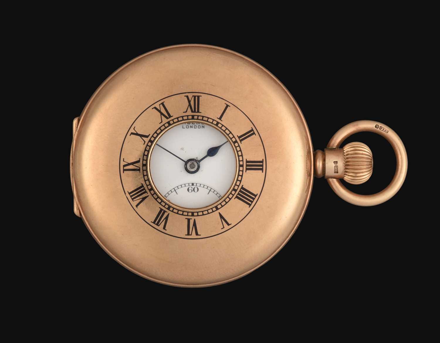 Lot 2198 - A 9 Carat Gold Half Hunter Pocket Watch