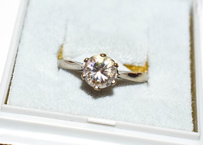 Lot 150 - An 18 carat gold imitation diamond solitaire...