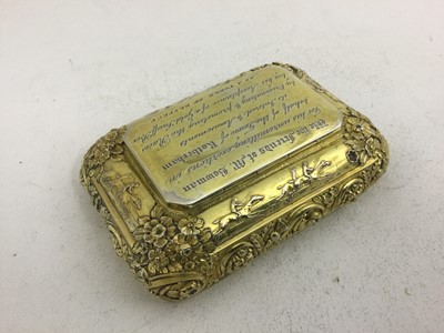 Lot 2039 - A George IV Silver-Gilt Snuff-Box, by Fentem,...