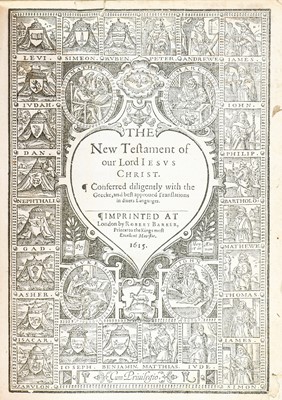 Lot 157 - Bible (English; Geneva Version). The Bible, London: Robert Barker, 1615