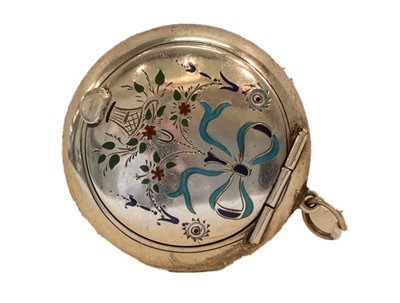 Lot 364 - A George V Silver and Enamel Compact or Pill...