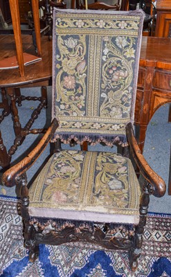 Lot 521 - An 18th century open arm chair