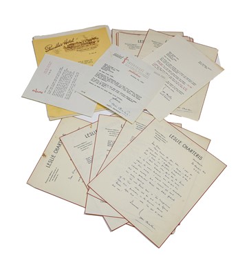 Lot 198 - Charteris (Leslie, 1907-1993). Collection of signed letters, 1933-59