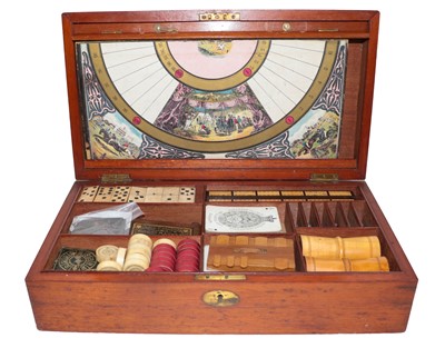 Lot 238 - An Edwardian mahogany games compendium with...
