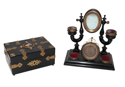 Lot 247 - A 19th century ebonised and brass mounted...