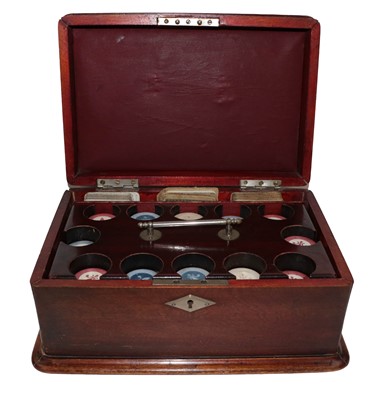 Lot 241 - An early 20th century mahogany gaming box...