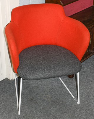 Lot 559 - A set of three 'Betsy' chairs in red and grey...