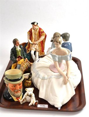 Lot 406 - A Royal Doulton figure of Edward VI, a Nao ballerina figure etc