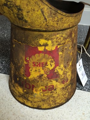 Lot 95 - A Texaco 5-Litre Red Painted Oil Jug and A...