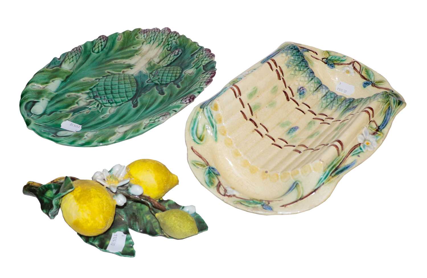 Lot 30 - Two 19th century Continental Majolica dishes...
