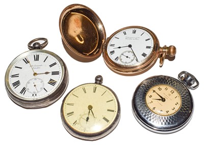 Lot 96 - A silver J W Benson pocket watch, another...