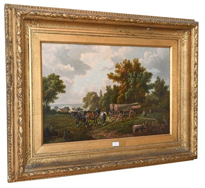 Lot 436 - J.B Cook (19th century). Logging with heavy...