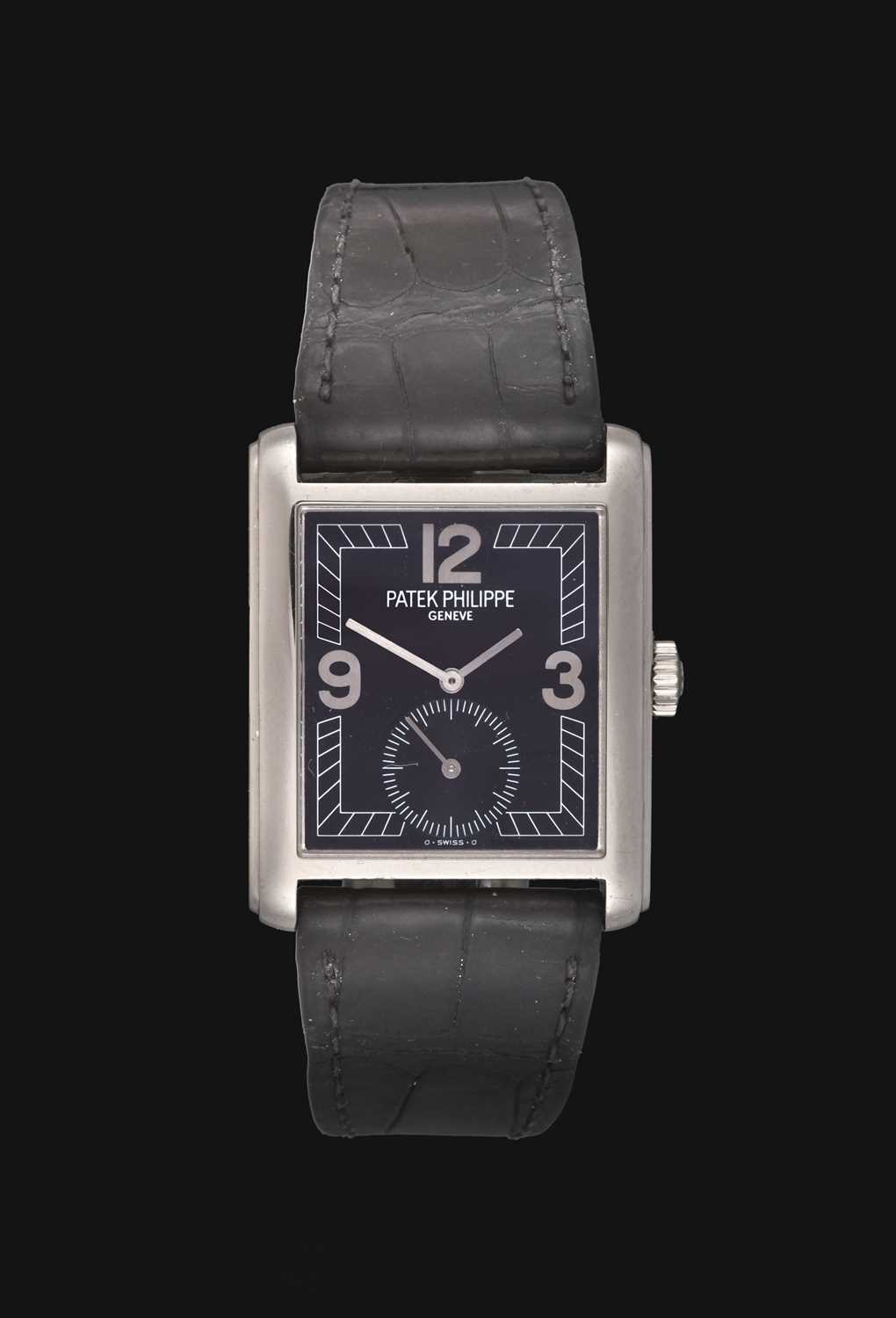 Lot 2240 - A Good 18 Carat White Gold Rectangular...