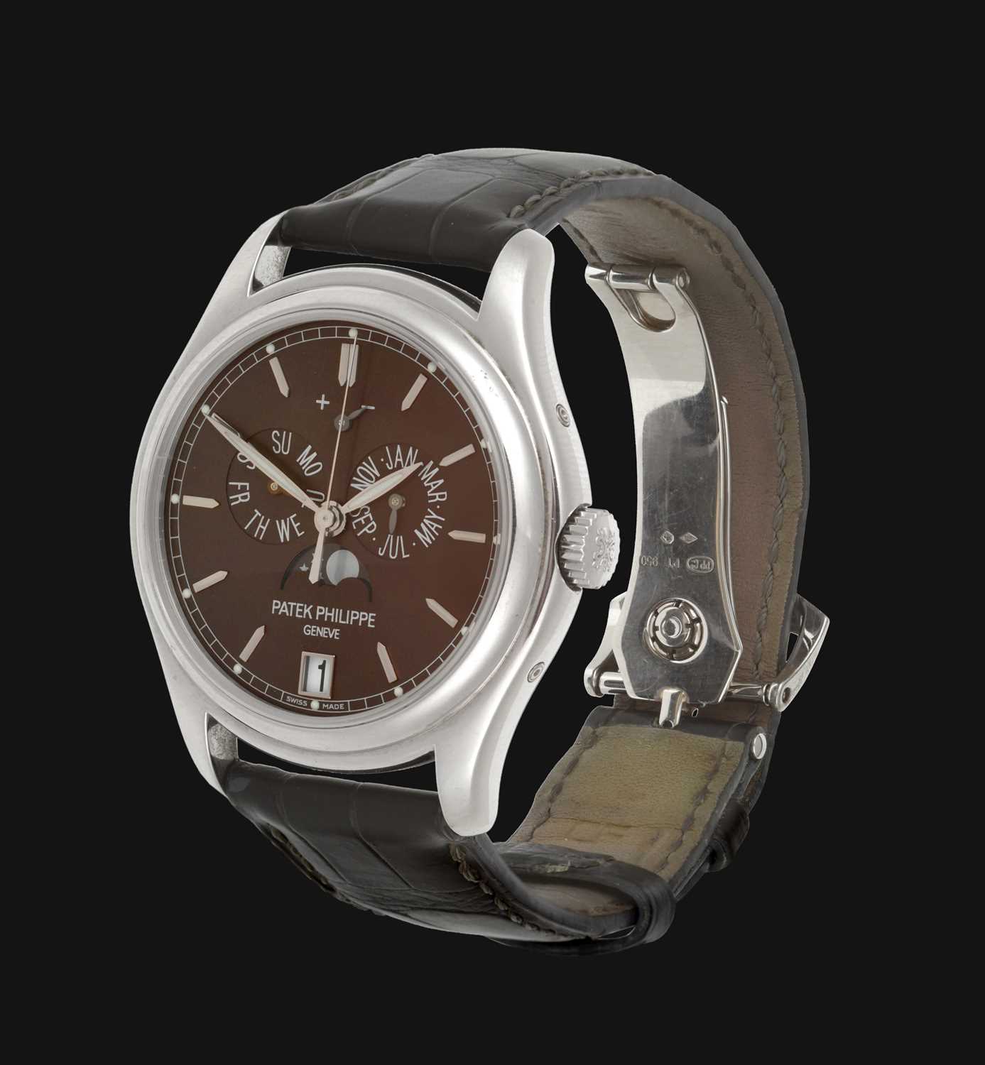 Lot 2247 - A Fine Platinum Annual Calendar Automatic...